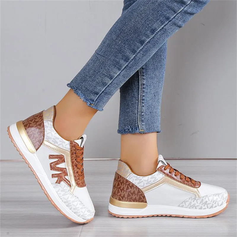 Wearable Lace Up Round Toe Comfort Athletic Shoes for Women