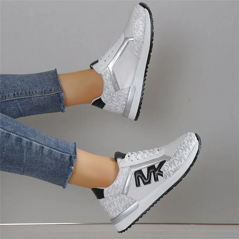 Wearable Lace Up Round Toe Comfort Athletic Shoes for Women