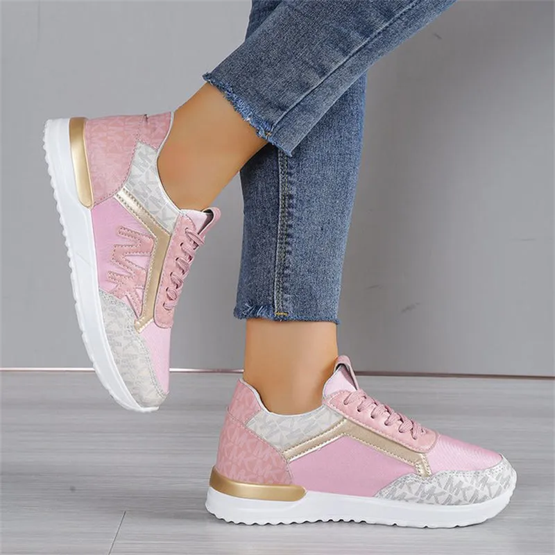 Wearable Lace Up Round Toe Comfort Athletic Shoes for Women