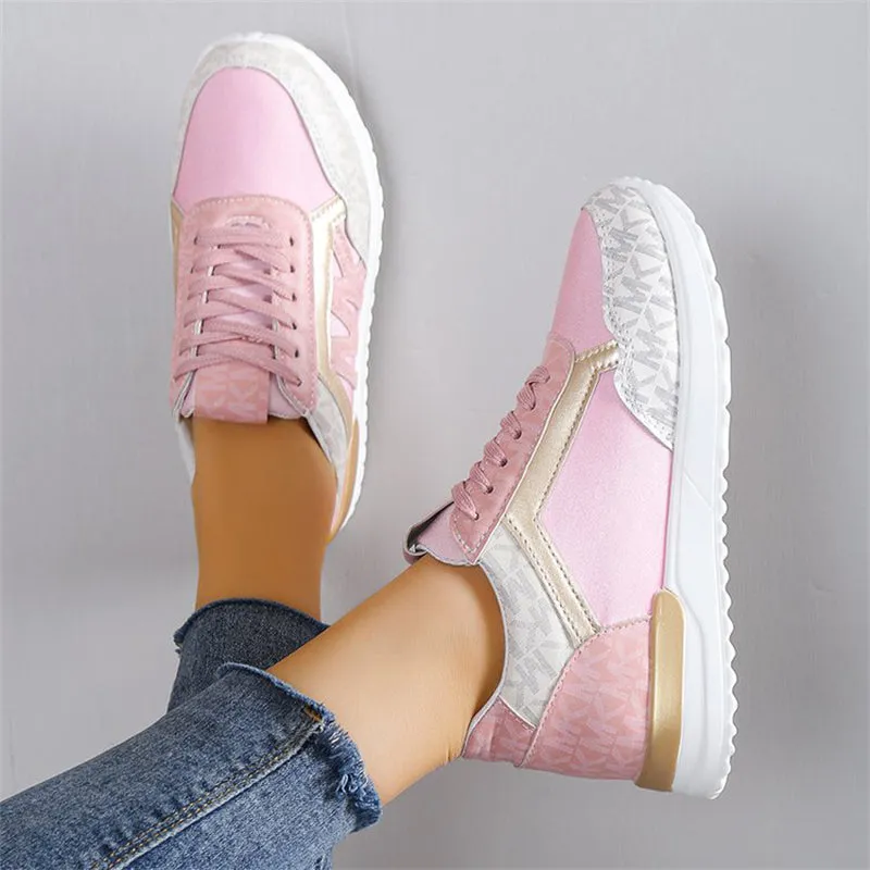 Wearable Lace Up Round Toe Comfort Athletic Shoes for Women