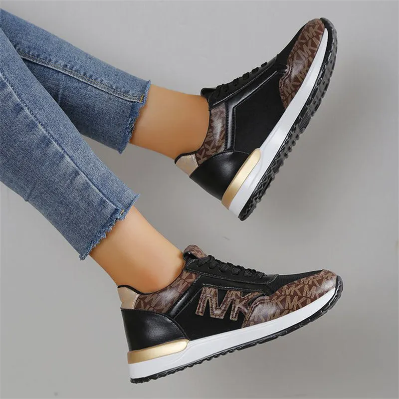 Wearable Lace Up Round Toe Comfort Athletic Shoes for Women