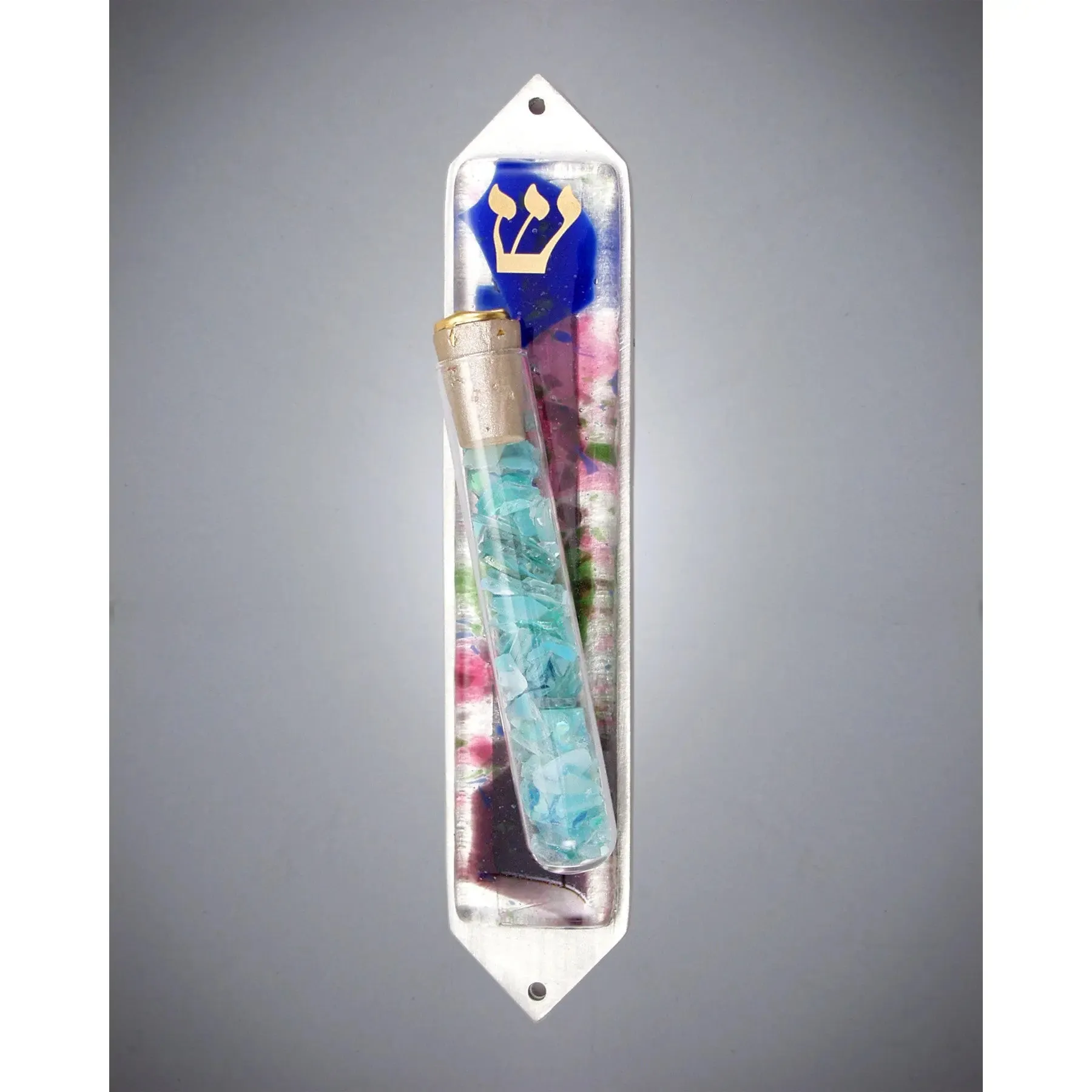 Wedding Mezuzot Floral with Shards JZFW by Beames Designs