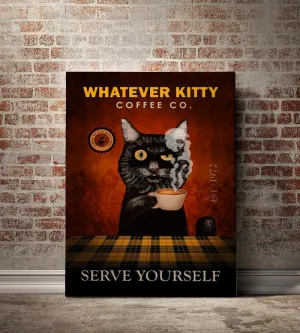 Whatever Kitty Coffee Premium Canvas