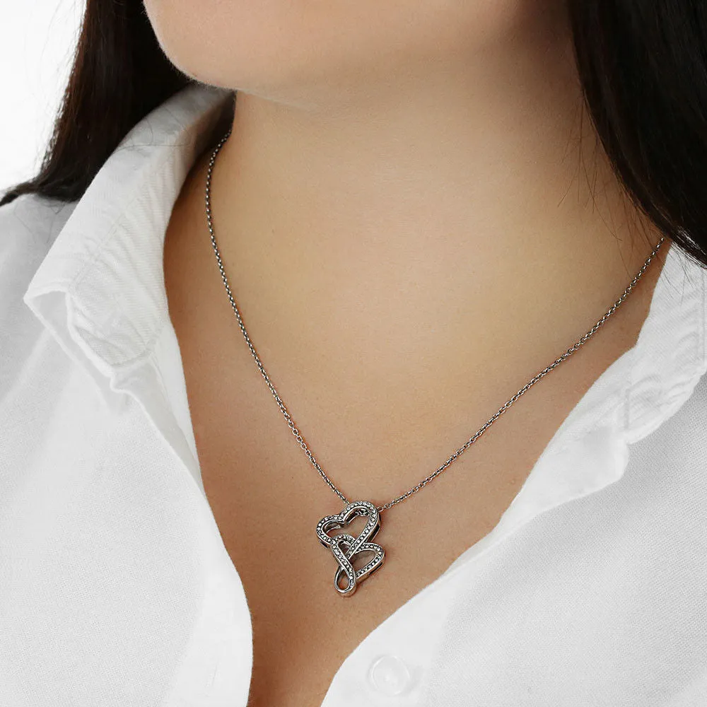 When I count my blessings, I count you twice-Double Hearts Necklace