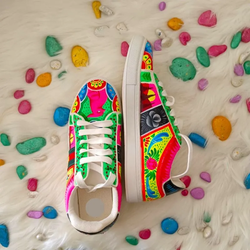 White Hand Painted Shoes
