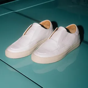 White Italian Leather Athena City Half Boots - Sneaker Shoes