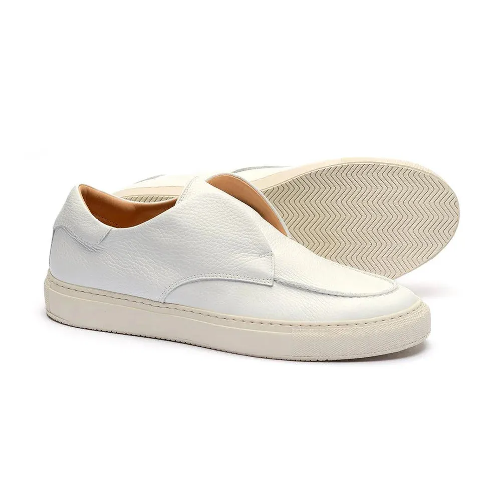 White Italian Leather Athena City Half Boots - Sneaker Shoes