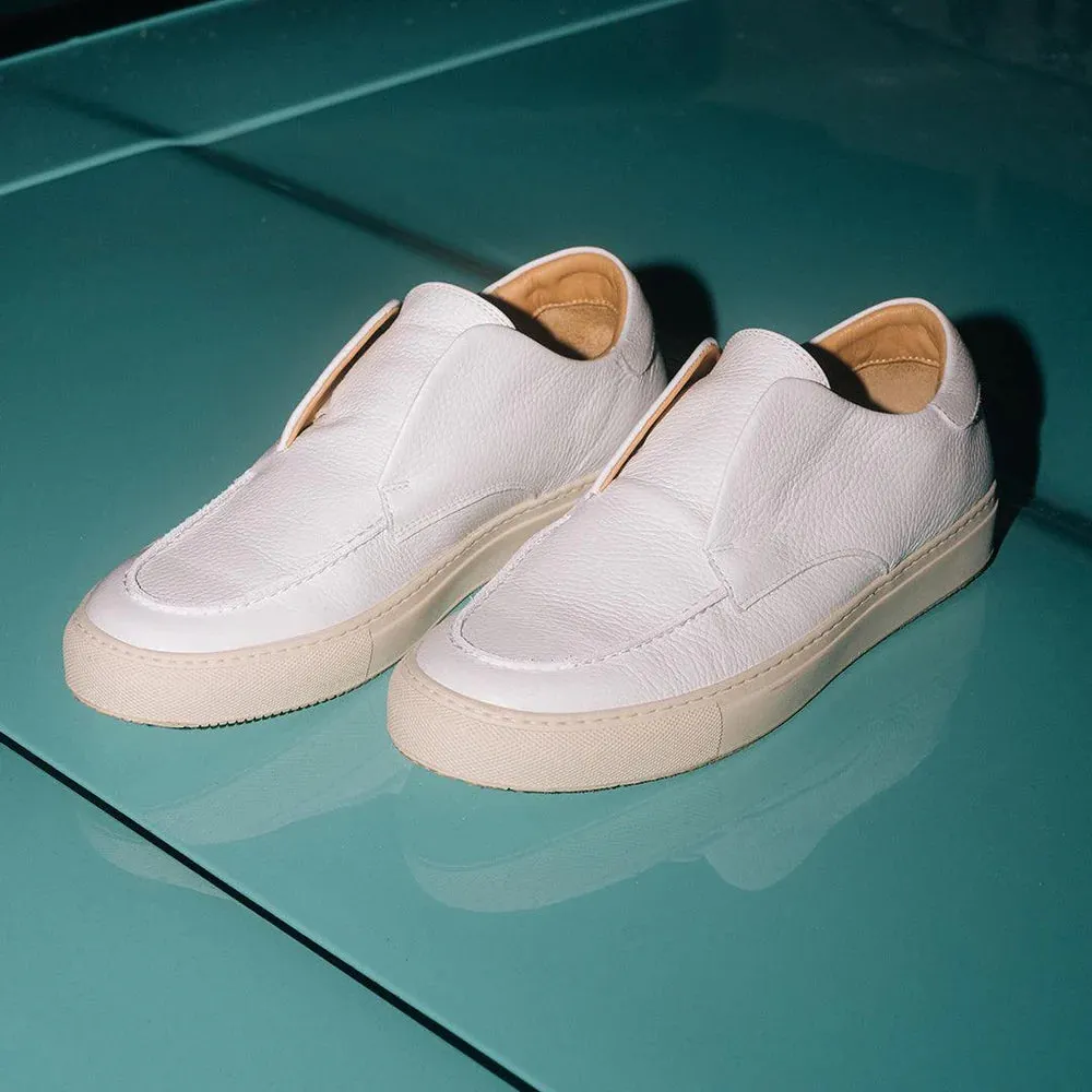 White Italian Leather Athena City Half Boots - Sneaker Shoes