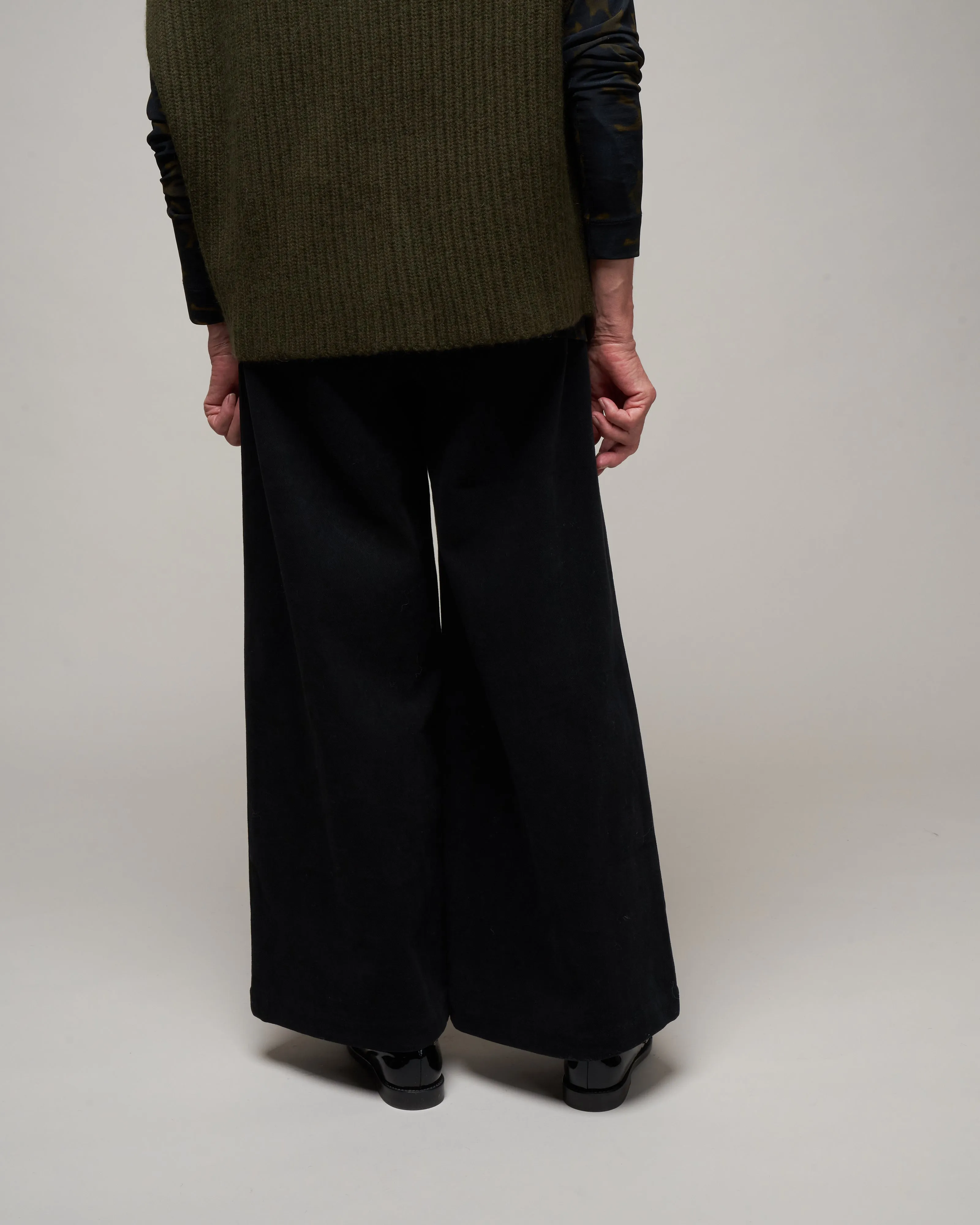 wide leg trouser - black