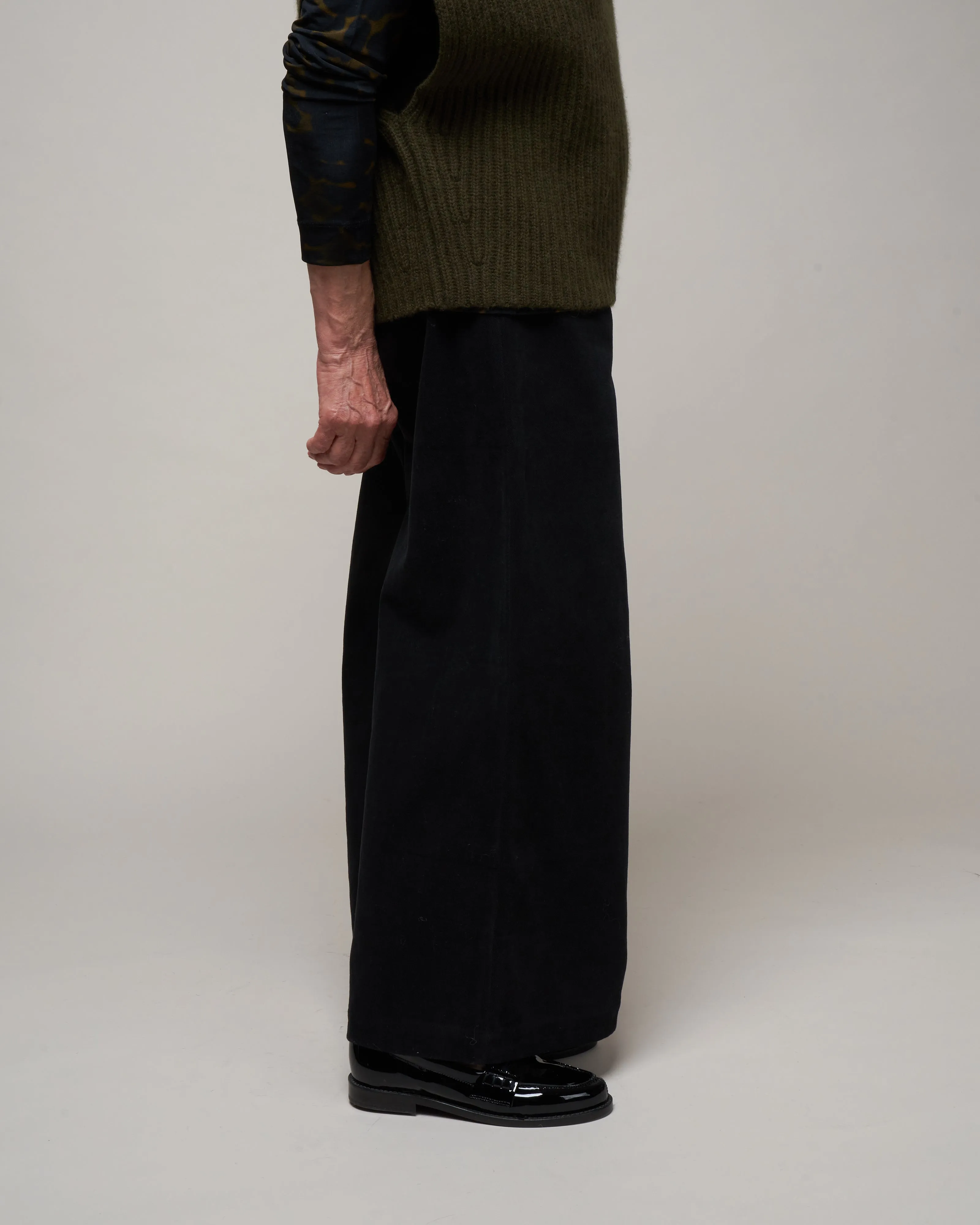 wide leg trouser - black