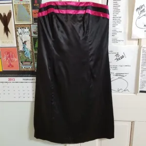 Willi Smith dress 10 strapless shiny party formal cocktail sheath boned VINTAGE