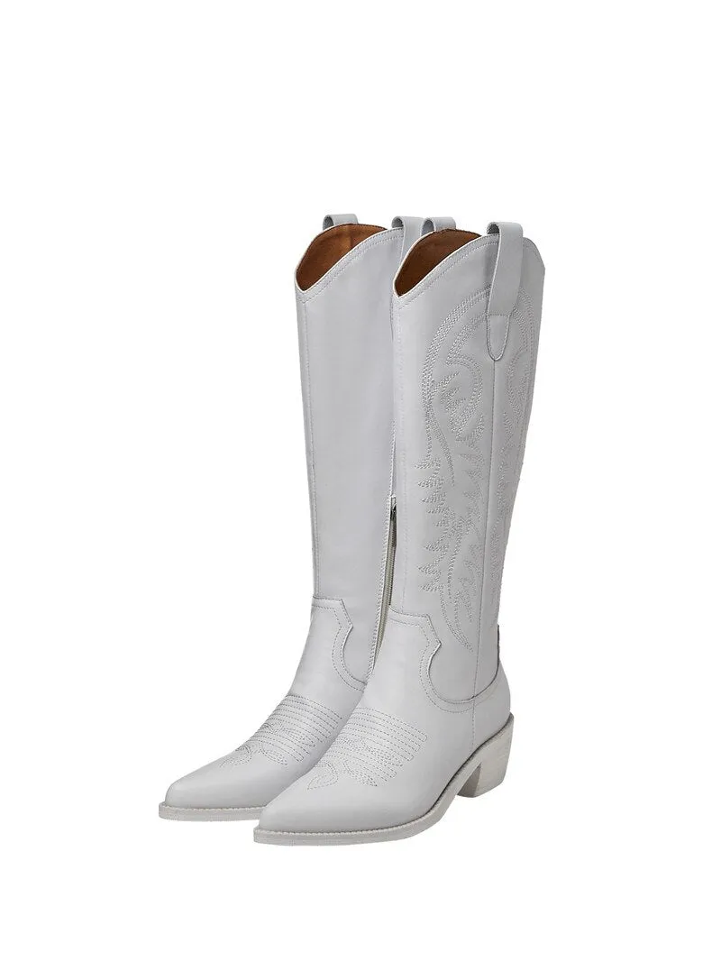 Women Knee High Boots Thick High Heels