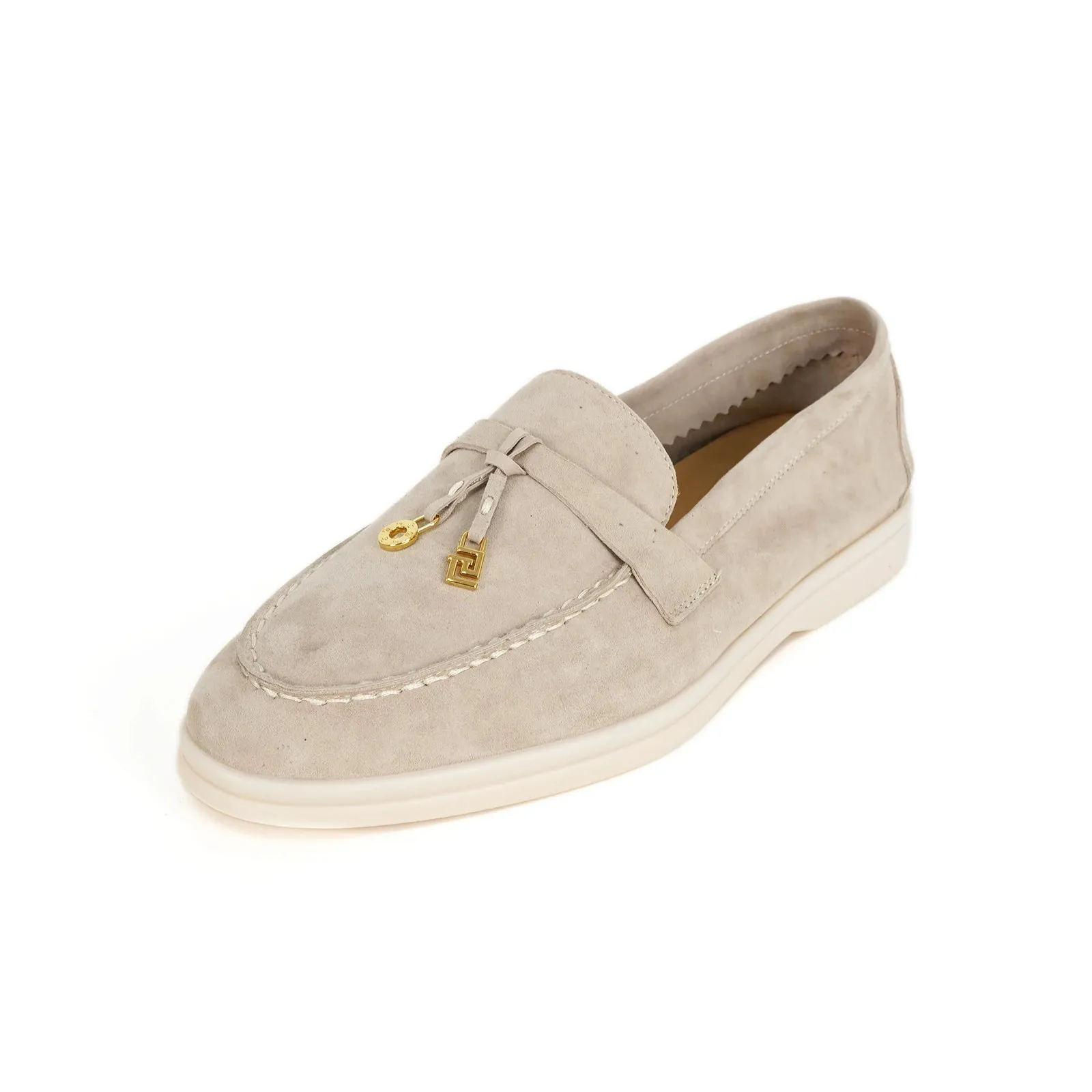 Women Loafers Sheepskin Suede Summer Walk Shoes Women Spring Autumn Fashion Casual Metal Decor Flat Shoes Slip On Cozy Flats