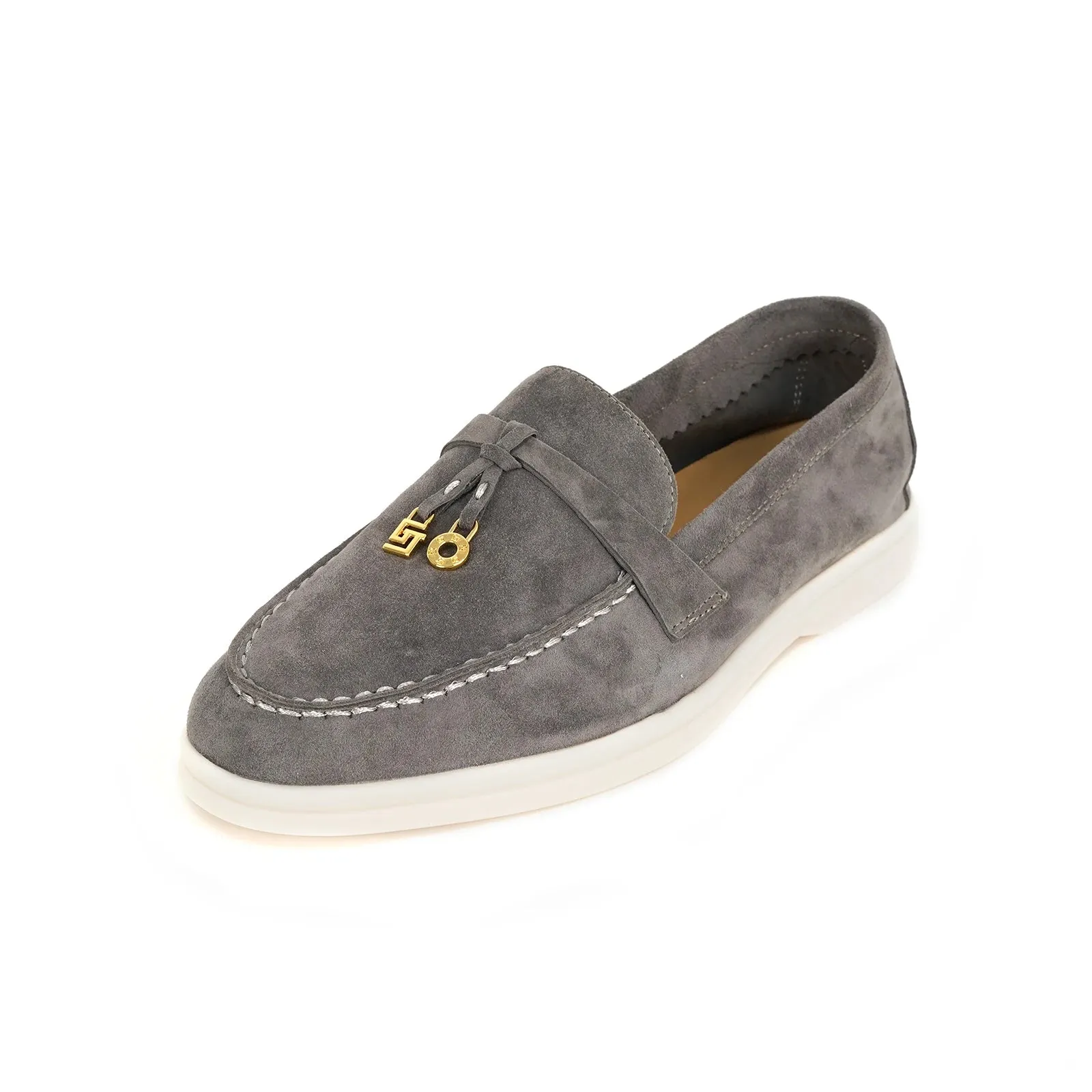 Women Loafers Sheepskin Suede Summer Walk Shoes Women Spring Autumn Fashion Casual Metal Decor Flat Shoes Slip On Cozy Flats