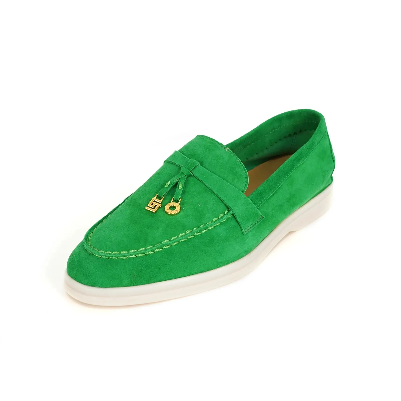 Women Loafers Sheepskin Suede Summer Walk Shoes Women Spring Autumn Fashion Casual Metal Decor Flat Shoes Slip On Cozy Flats