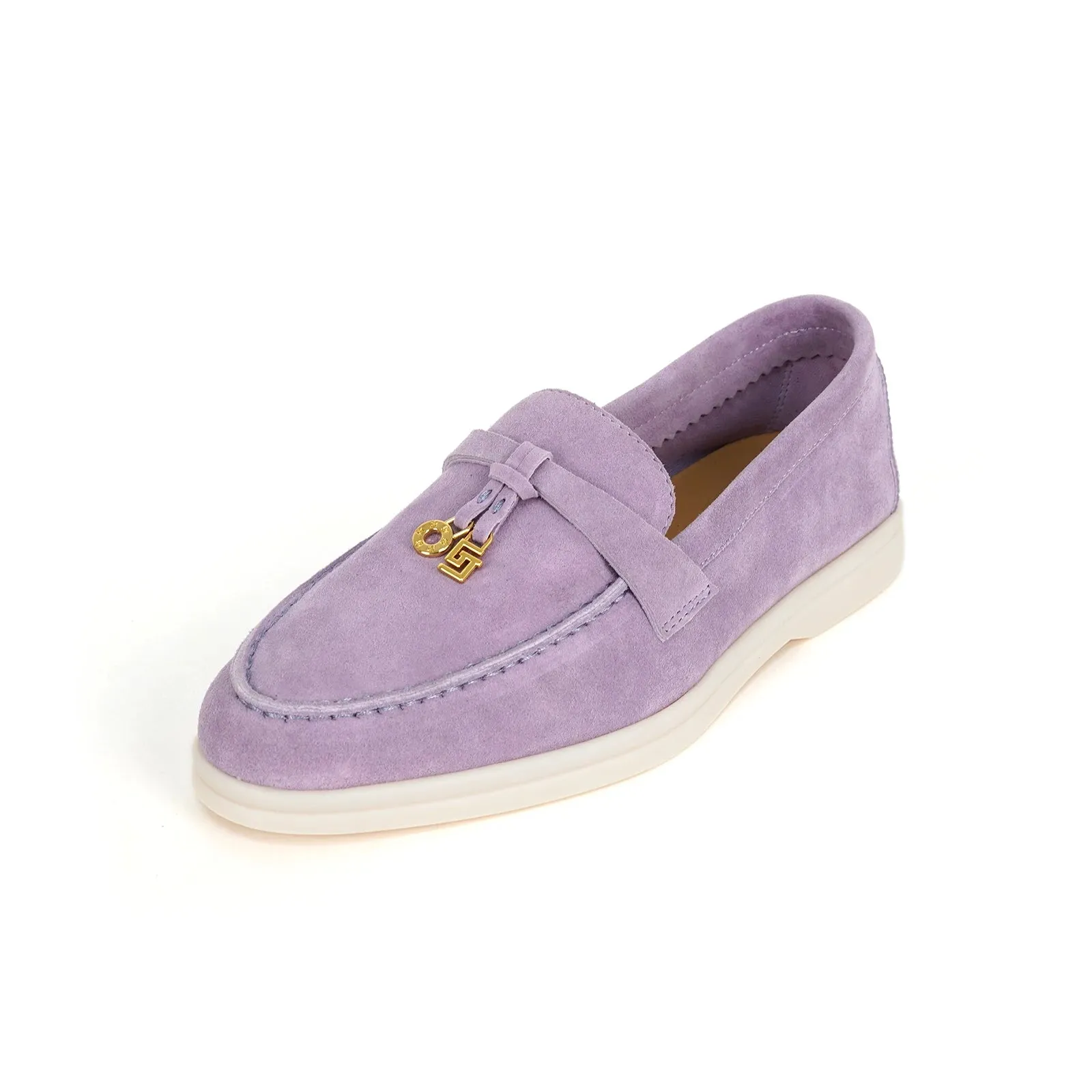 Women Loafers Sheepskin Suede Summer Walk Shoes Women Spring Autumn Fashion Casual Metal Decor Flat Shoes Slip On Cozy Flats