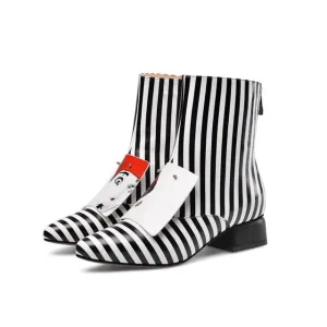 women shoes winter new fashion pointed toe genuine leather ankle boots women mid heels plus size zip shoes