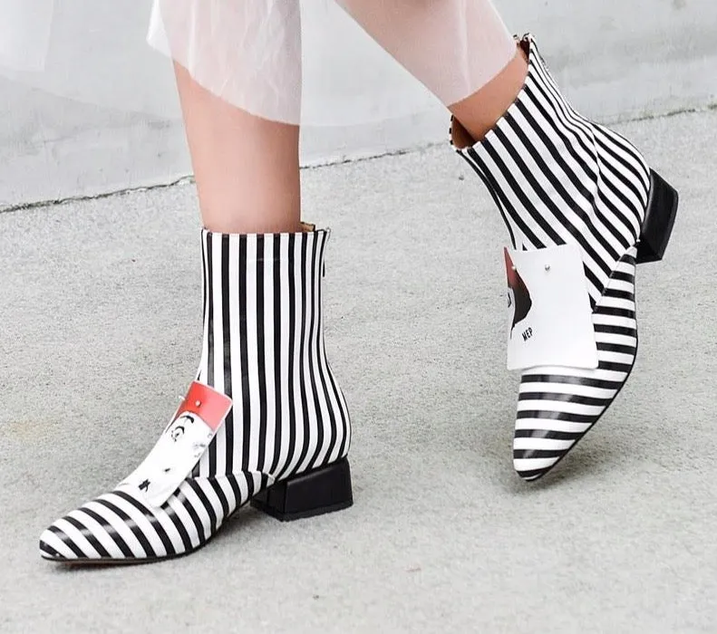 women shoes winter new fashion pointed toe genuine leather ankle boots women mid heels plus size zip shoes