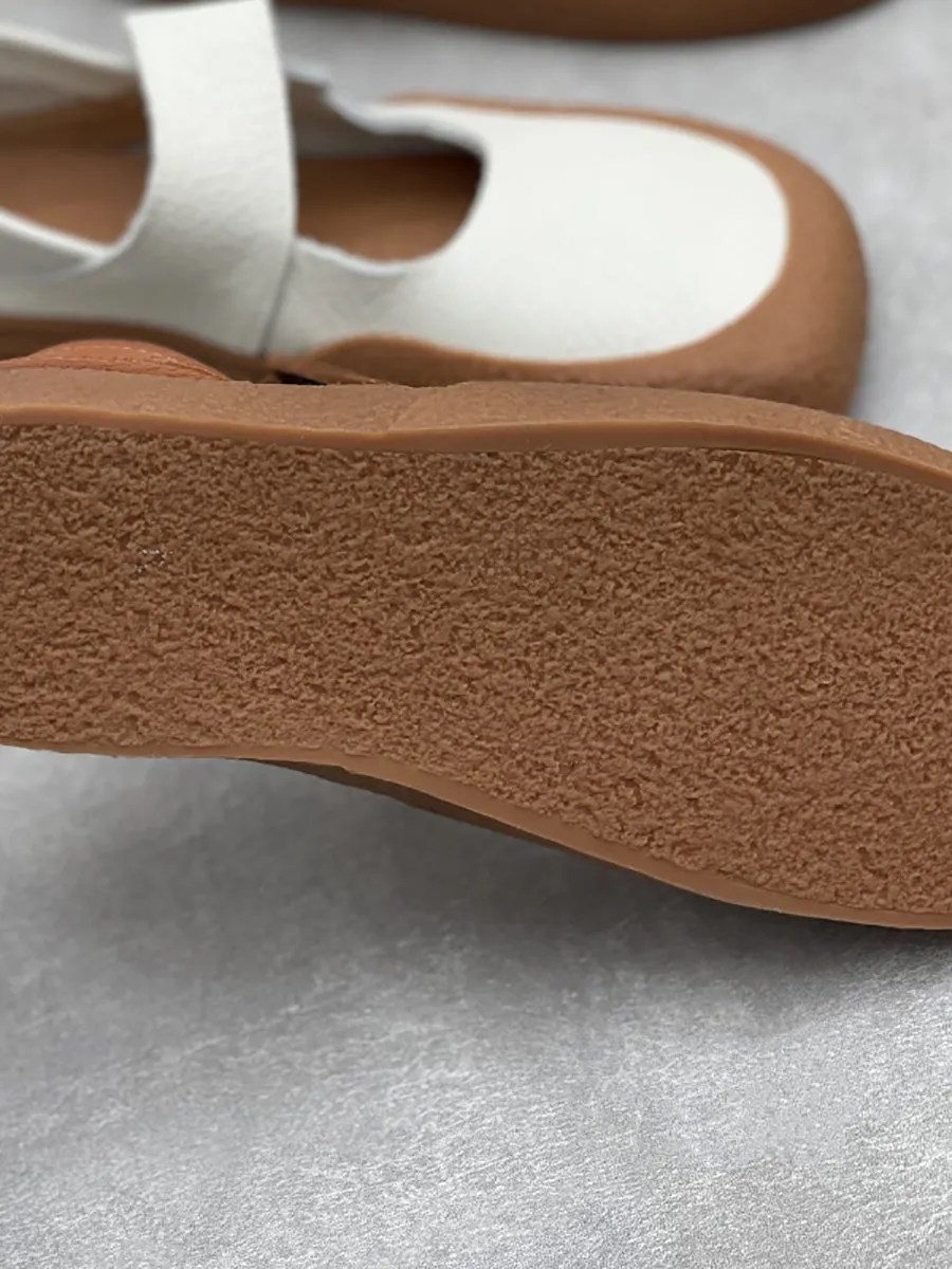 Women Vintage Summer Leather Square Toe Shoes
