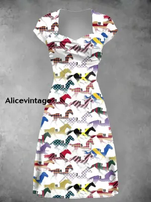 Women's Derby Day Printed Casual Dress