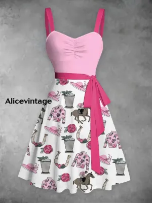 Women's Derby Roses Lace-Up Dress