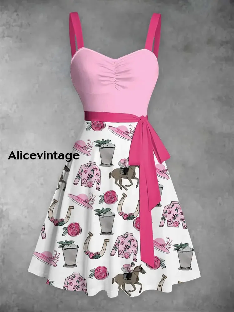 Women's Derby Roses Lace-Up Dress