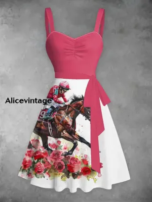 Women's Derby Roses Lace-Up Dress