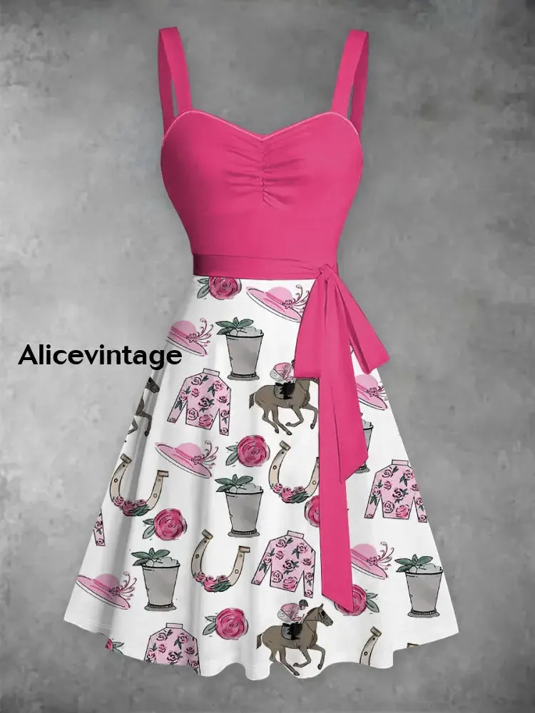 Women's Derby Roses Lace-Up Dress