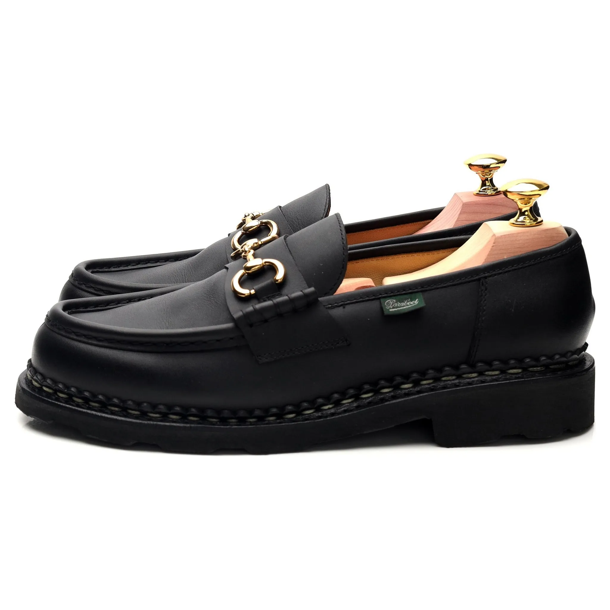 Women's 'Orsayti / Griff' Black Leather Horse-bit Loafers UK 7