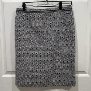 Women's Tory Burch Blue White Pencil Skirt Formal Geometric Size 6