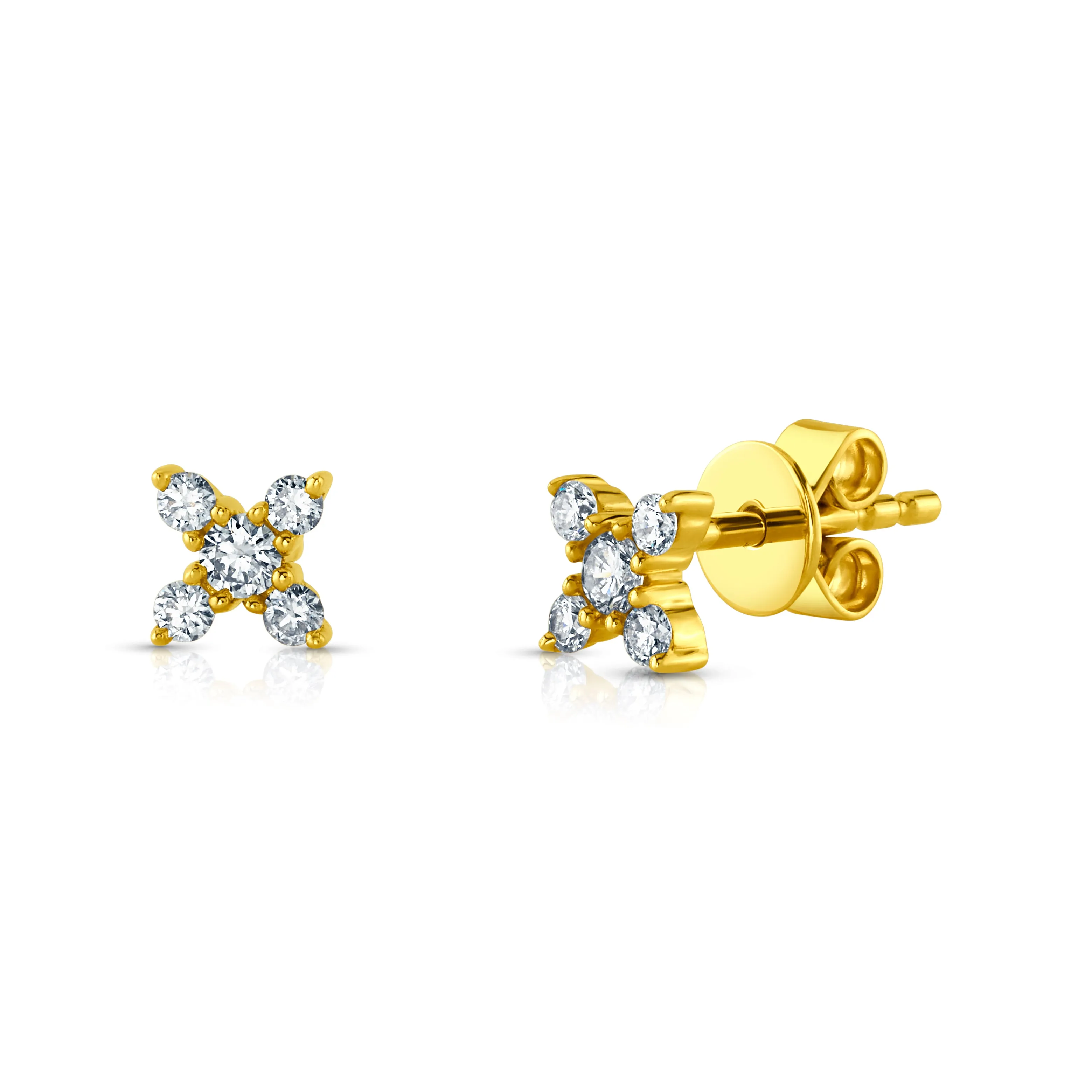 X DIAMOND STUDS, 14kt Gold