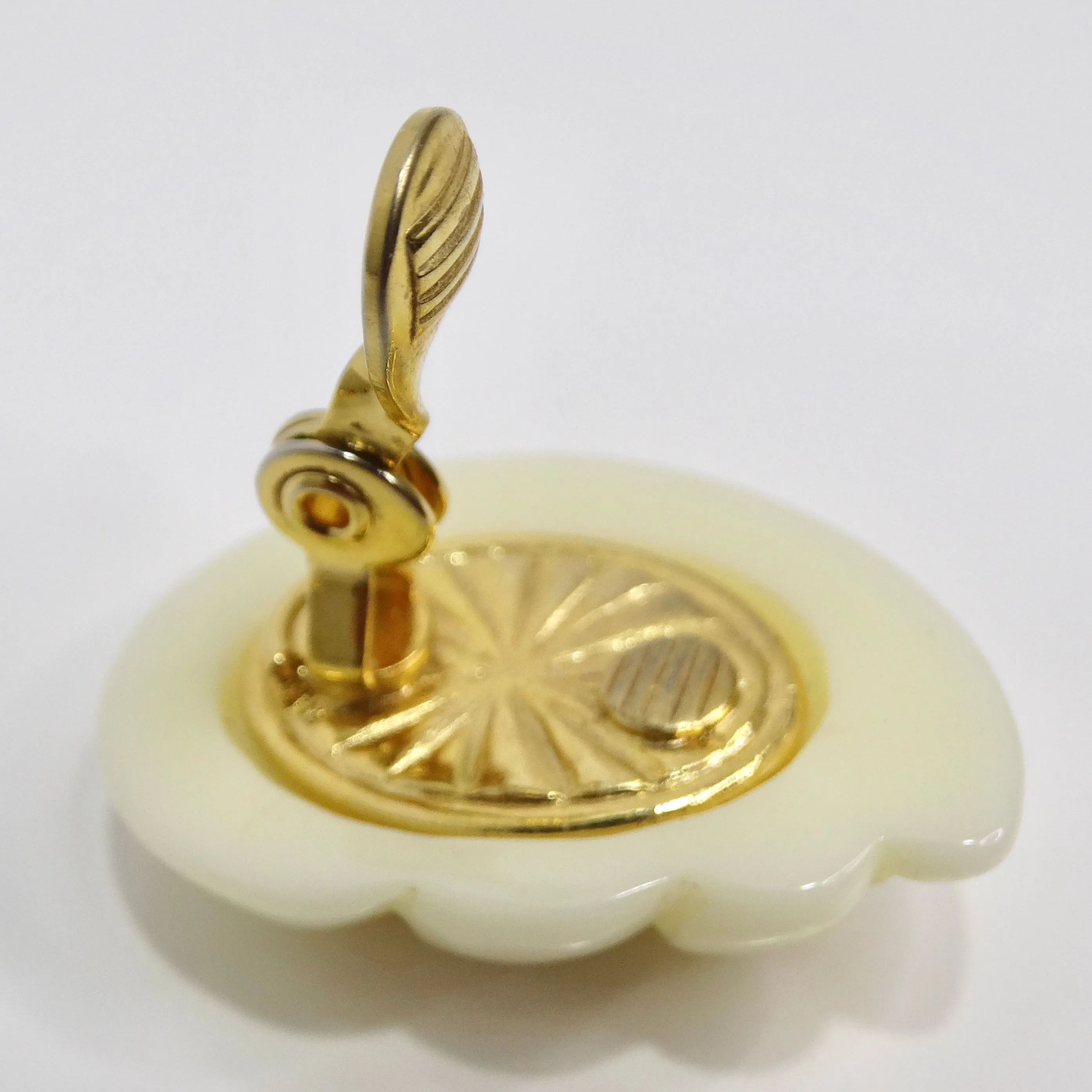Yves Saint Laurent 1980s Resin Shell Earrings