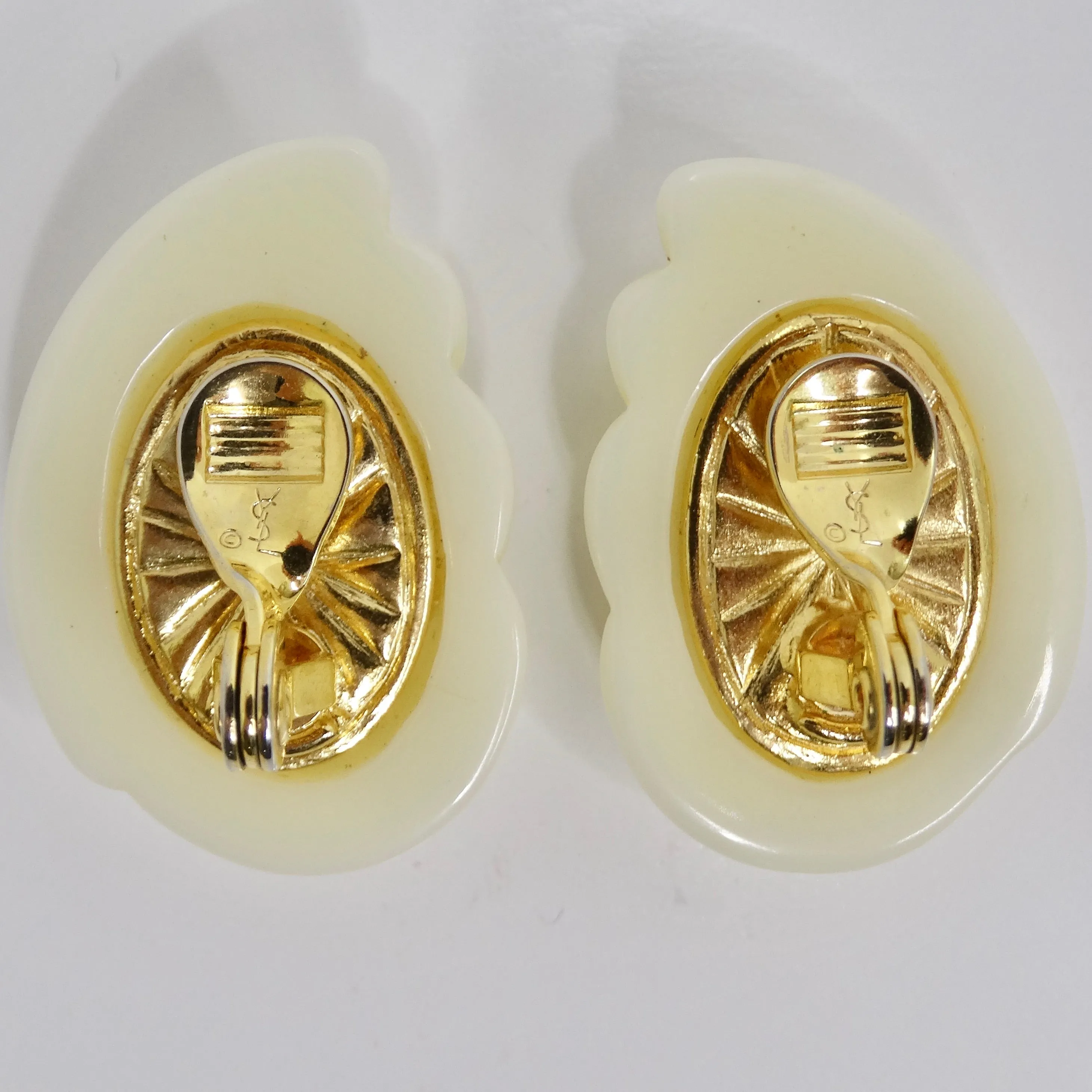Yves Saint Laurent 1980s Resin Shell Earrings