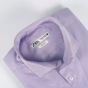 ZR Heather & White Pin Stripes Shirt