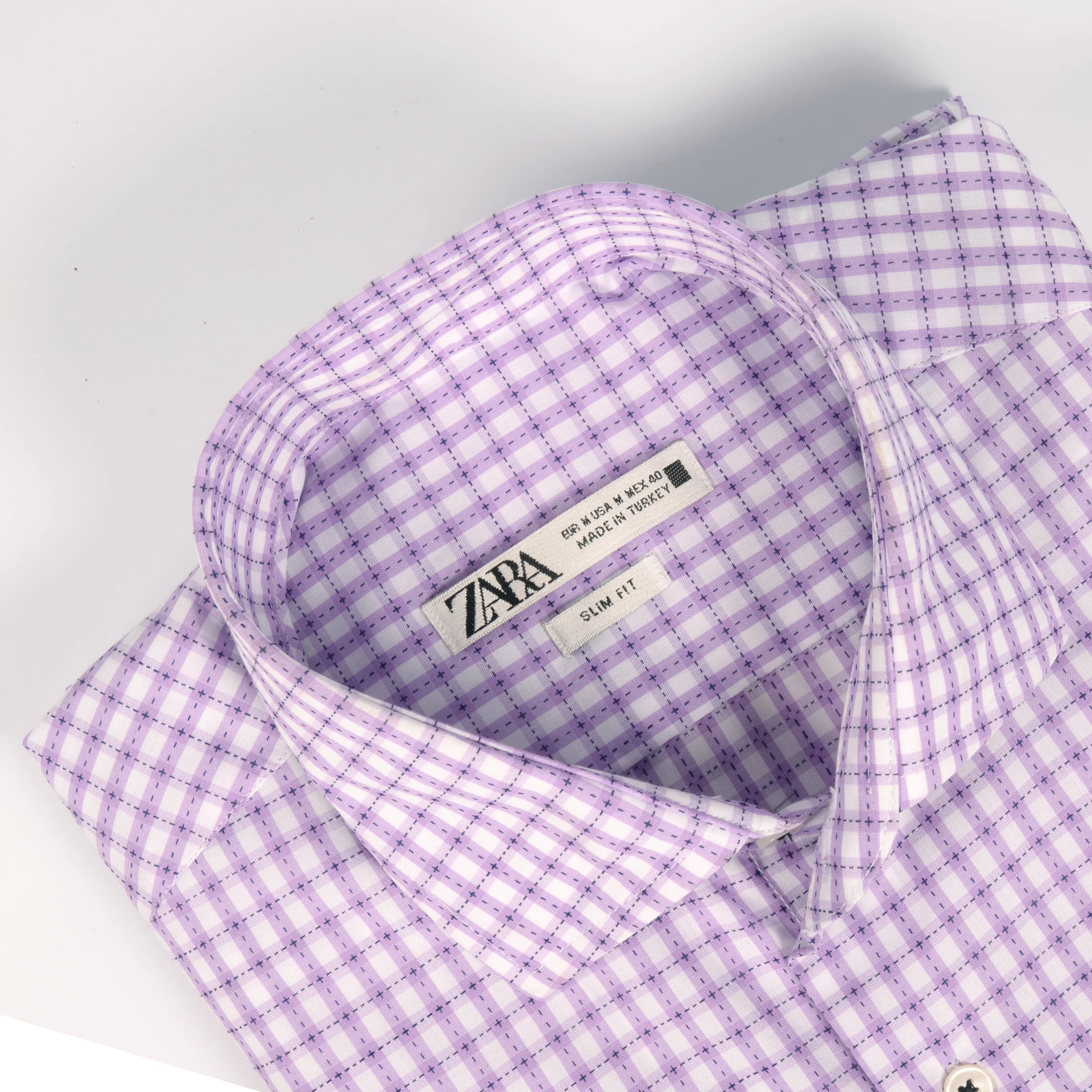 ZR Lavendar & White Checkered Shirt