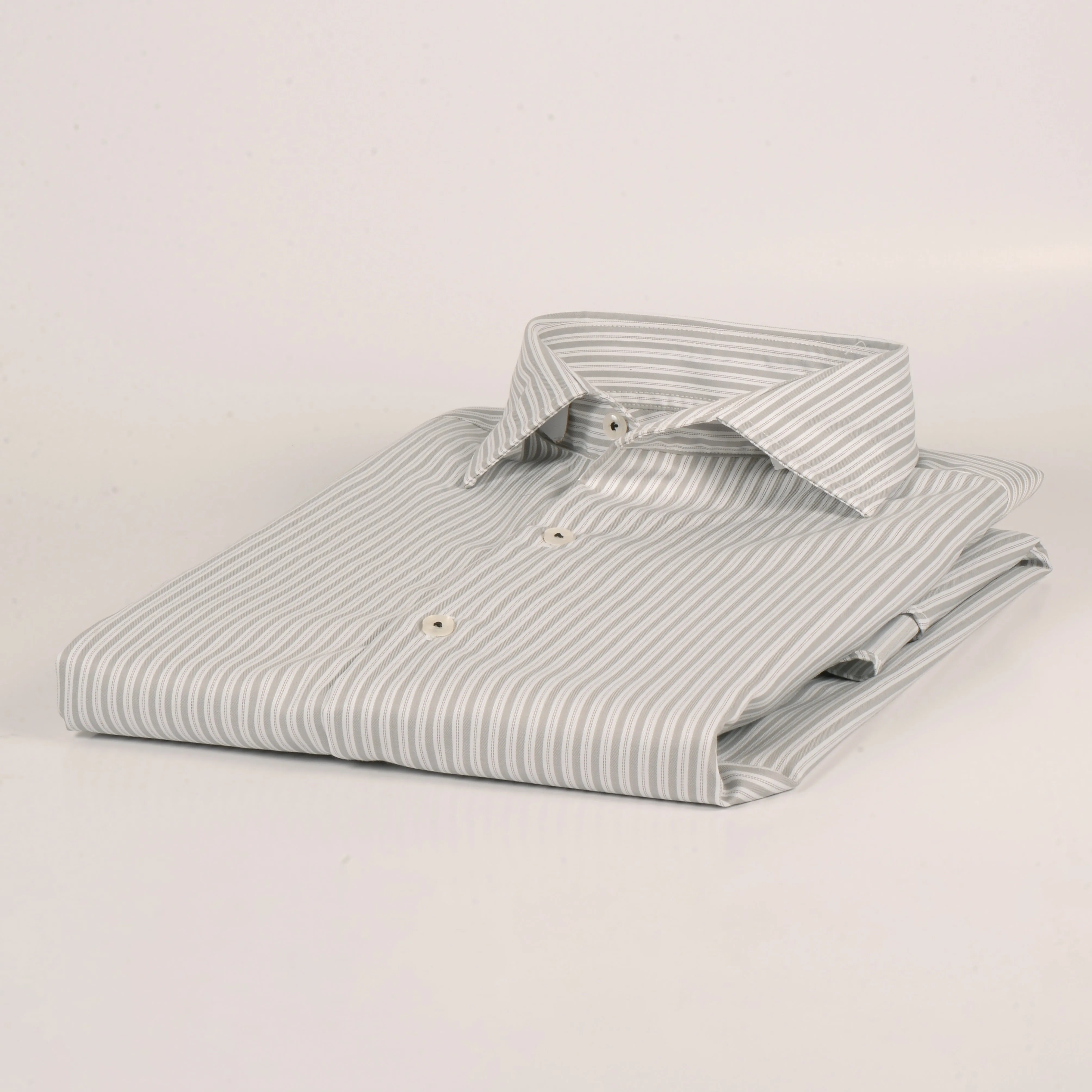 ZR Light Grey & White Striped Shirt