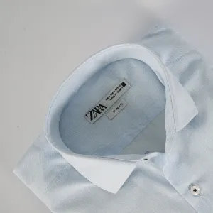 ZR Sky Blue Textured Shirt