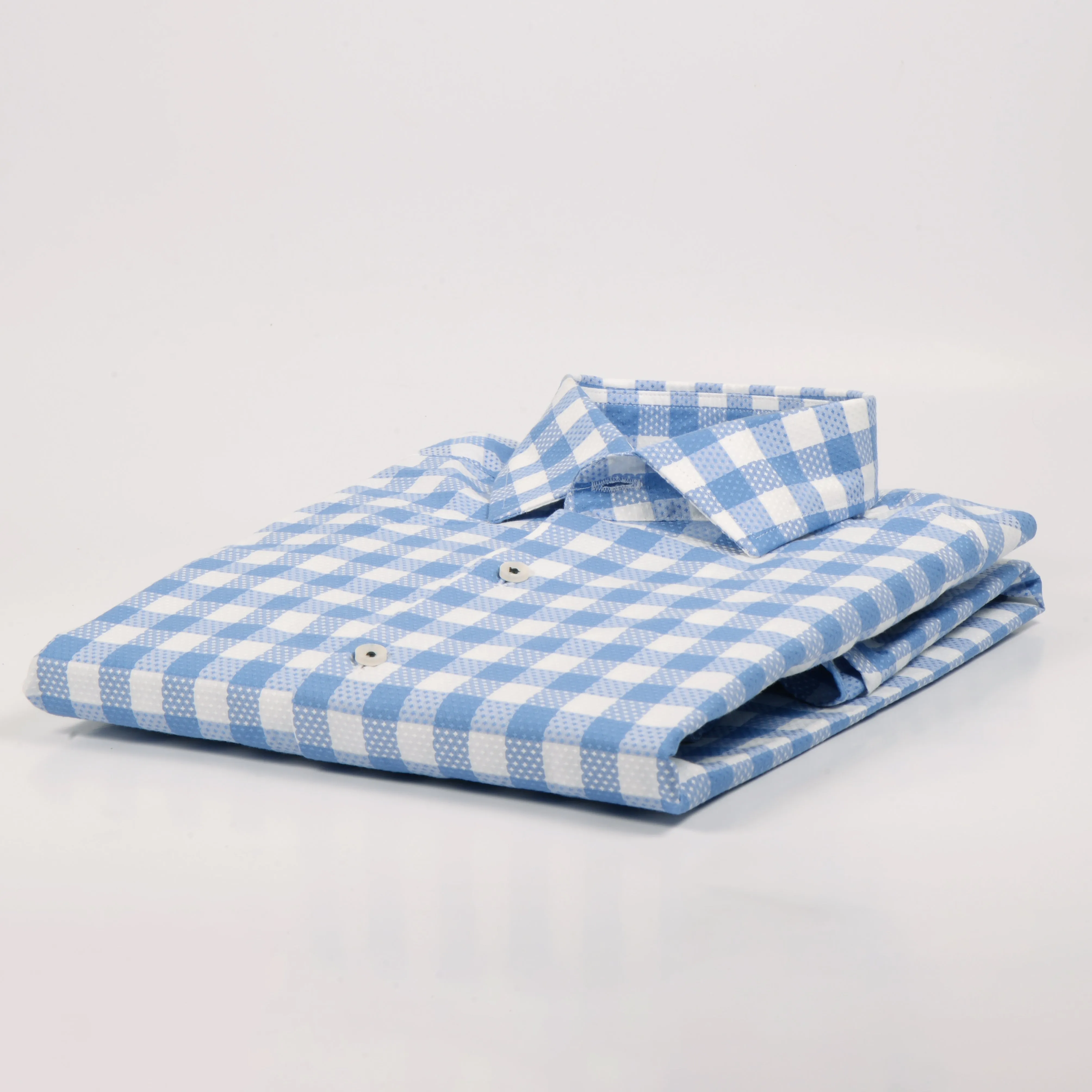 ZR White & Blue Gun Club Check Shirt