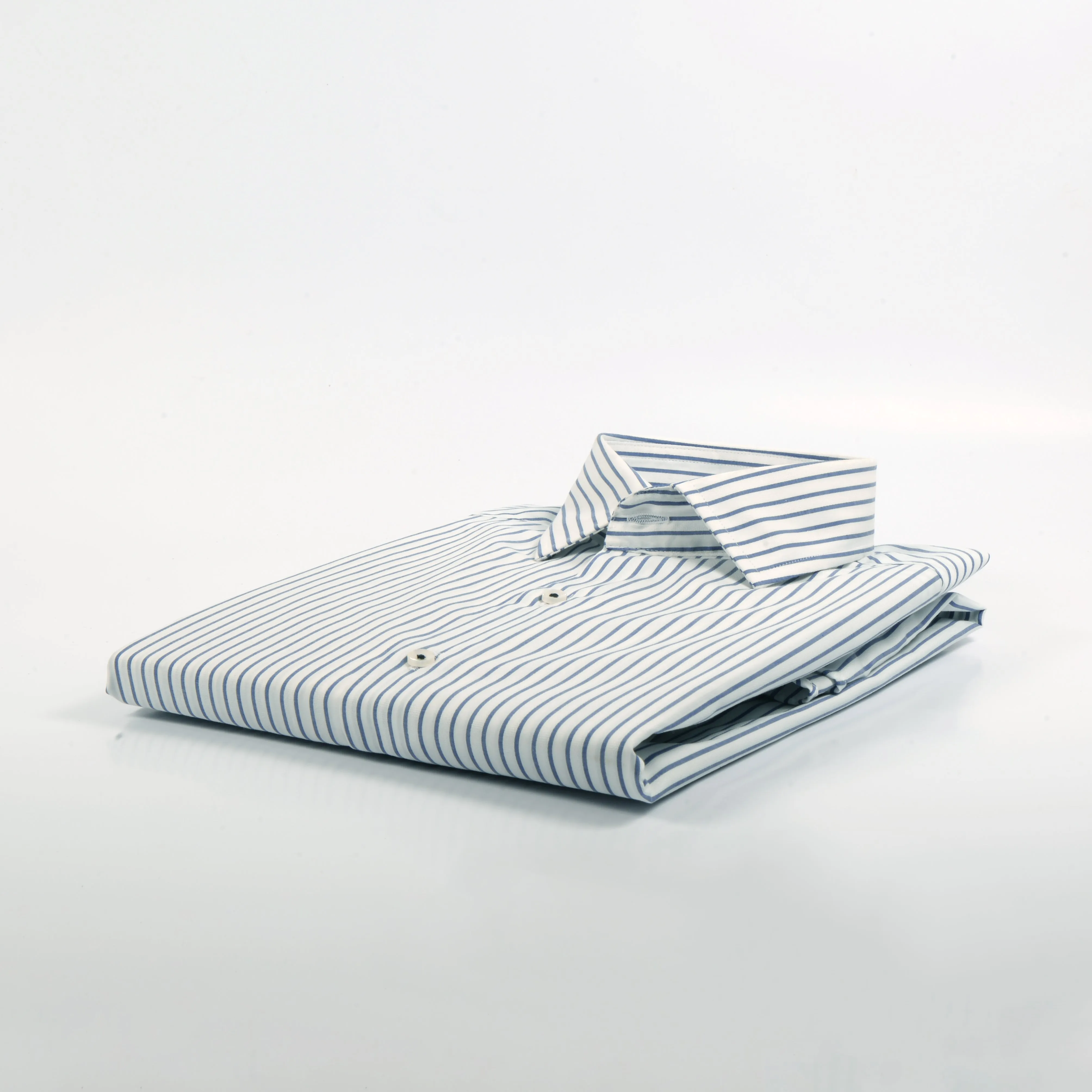 ZR White & Blue Narrow Stripes Shirt